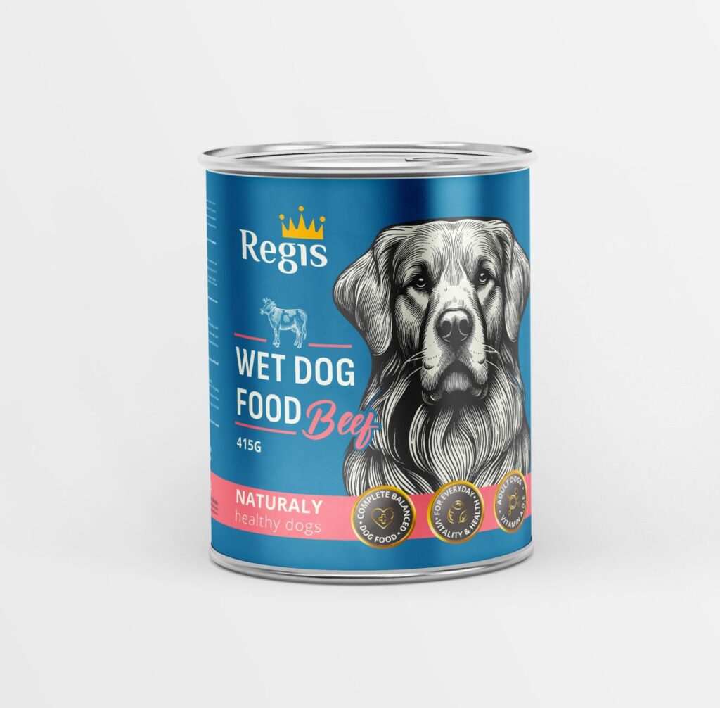 Вологий корм для собак з яловичиною, Regis, 415г